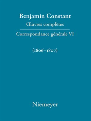 cover image of Correspondance générale 1806–1807